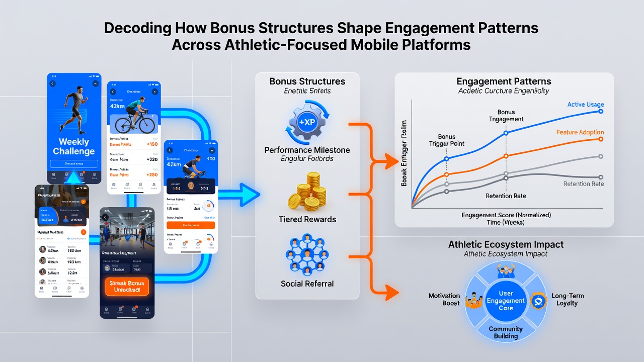 Comparative chart showing engagement patterns before and after bonus structure adjustments in athletic mobile apps